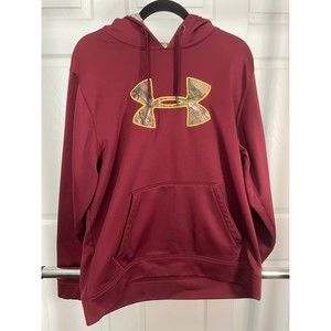 Under Armour Realtree Camo Maroon Red Sweatshirt